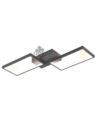 Plafón LED negro con 2 rectangulos Cafu de Trio Lighting| plafón de techo | LeonLeds Iluminación