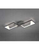 Plafonnier LED noir avec 2 rectangles Cafu par Trio Lighting | plafonnier en métal anthracite | Éclairage LeonLeds