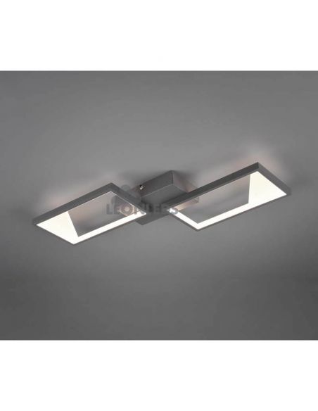 Plafón LED negro con 2 rectangulos Cafu de Trio Lighting| plafón de techo metálico antracita | LeonLeds Iluminación