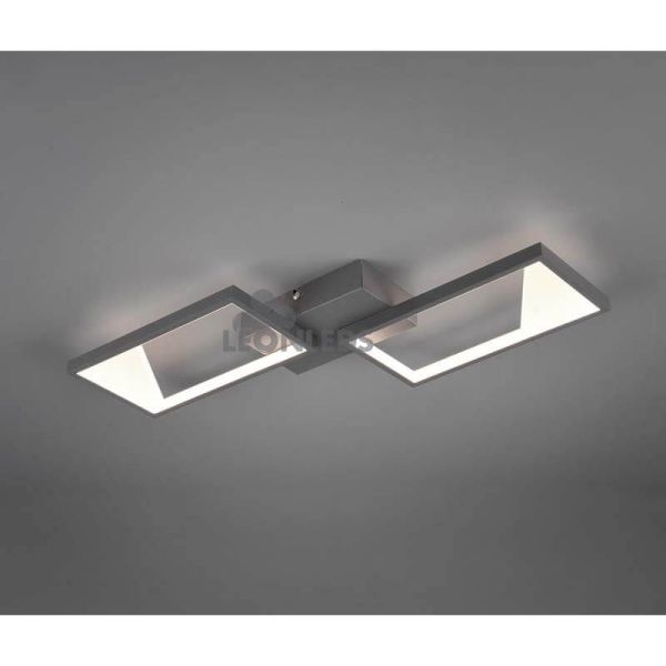 Plafón LED negro con 2 rectangulos Cafu de Trio Lighting| plafón de techo metálico antracita | LeonLeds Iluminación