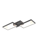 Plafón LED negro con rectangulos Cafu de Trio Lighting| plafón de techo grande | LeonLeds Iluminación