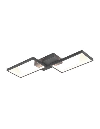 Plafonnier LED noir avec rectangles Cafu par Trio Lighting| grand plafonnier | Éclairage LeonLeds