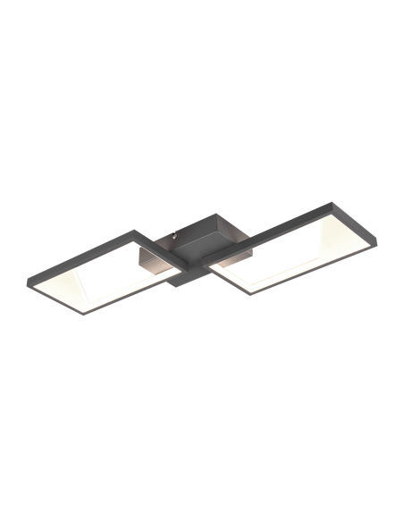 Plafón LED negro con rectangulos Cafu de Trio Lighting| plafón de techo grande | LeonLeds Iluminación