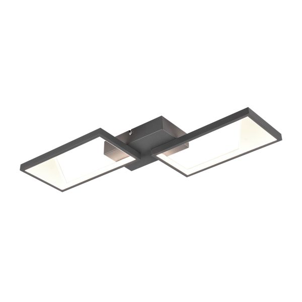 Plafonnier LED noir avec rectangles Cafu par Trio Lighting| grand plafonnier | Éclairage LeonLeds