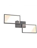 Candeeiro de teto LED preto com 2 retângulos Cafu by Trio Lighting| luminária de teto moderna | Leon Iluminação LED