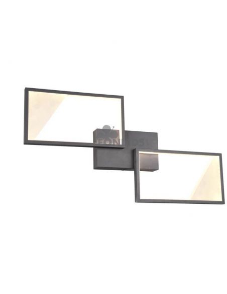 Candeeiro de teto LED preto com 2 retângulos Cafu by Trio Lighting| luminária de teto moderna | Leon Iluminação LED