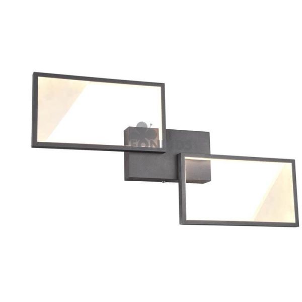 Plafón LED negro con 2 rectangulos Cafu de Trio Lighting| plafón de techo moderno | LeonLeds Iluminación
