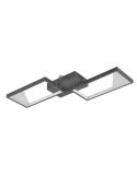 Plafonnier LED noir avec 2 rectangles Cafu par Trio Lighting | plafonnier minimaliste | Éclairage LeonLeds