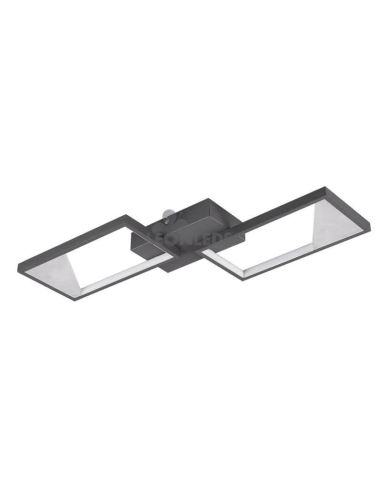 Plafón LED negro con 2 rectangulos Cafu de Trio Lighting| plafón de techo minimalista | LeonLeds Iluminación