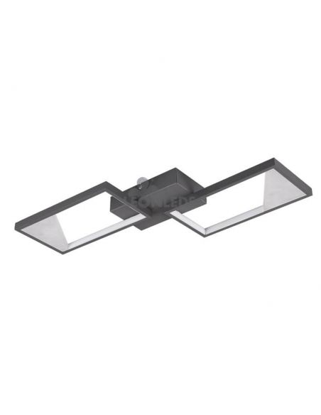 Plafonnier LED noir avec 2 rectangles Cafu par Trio Lighting | plafonnier minimaliste | Éclairage LeonLeds