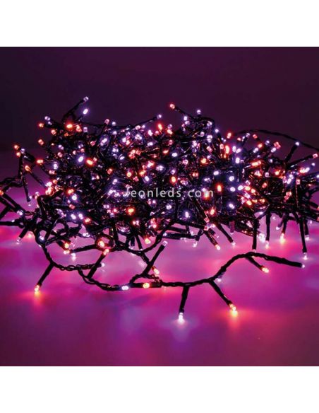 Guirnalda LED XL morada y naranja multifunción - 16 metros