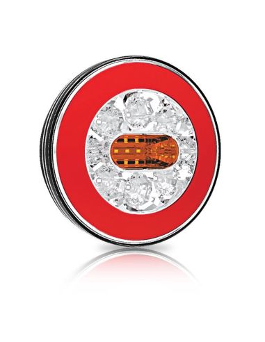 Luz traseira LED redonda Fristom FT-110, 3 funções, luz de freio, piscante, 12 V/24 V | LeonLeds Lighting