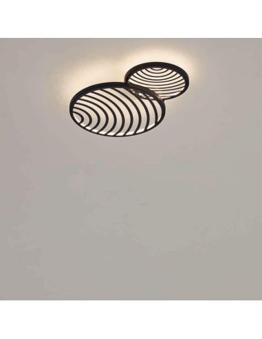 Plafón / Aplique de diseño LED 30W Collage Negro  Dimensiones | LeonLeds Iluminación