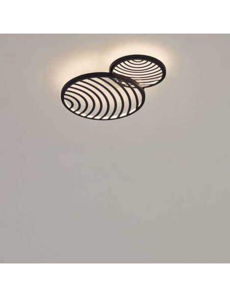 Plafón / Aplique de diseño LED 30W Collage Negro  Dimensiones | LeonLeds Iluminación