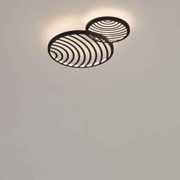 Plafón / Aplique de diseño LED 30W Collage Negro  Dimensiones | LeonLeds Iluminación