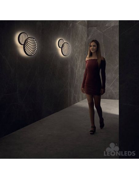 Plafón / Aplique de diseño LED 30W Collage Negro  Dimensiones | LeonLeds Iluminación