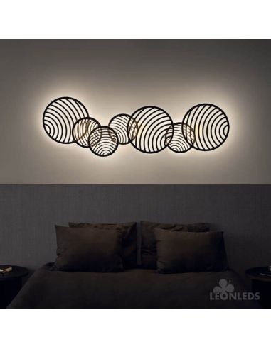 Plafón / Aplique de diseño LED 30W Collage Negro Dimensiones | LeonLeds Iluminación