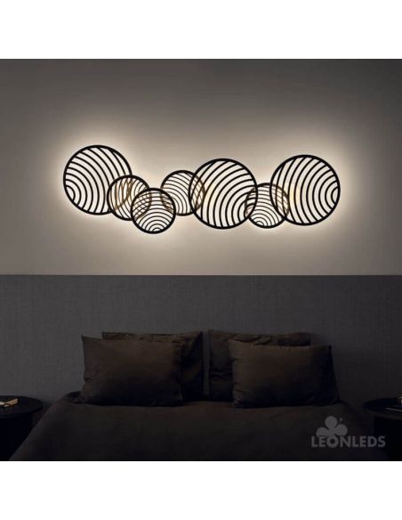 Plafón / Aplique de diseño LED 30W Collage Negro Dimensiones | LeonLeds Iluminación