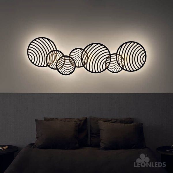 Plafón / Aplique de diseño LED 30W Collage Negro Dimensiones | LeonLeds Iluminación