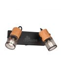 Aplique LED de madera vintage 2 focos Tosh de Trio Lighting| aplique metálico marrón y negro| LeonLeds Iluminación
