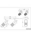 Aplique LED de madera vintage 2 focos Tosh de Trio Lighting| medidas para pared o muro| LeonLeds Iluminación
