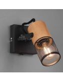 Aplique LED de madera vintage 1 foco Tosh de Trio Lighting| aplique focos orientables| LeonLeds Iluminación