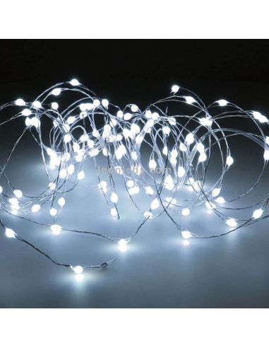 Guirnalda micro LEDs blanco frío 8 funciones 6 metros | LeónLeds Iluminación