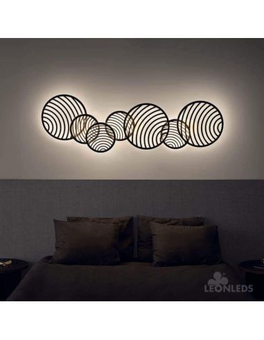 Applique et plafonnier Collage LED 40W Noir 7232 Mantra | Éclairage LeonLeds