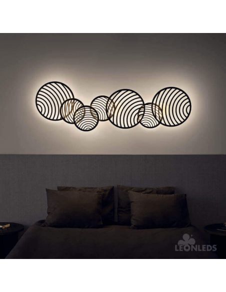 Aplique y Plafón Collage LED 40W Negro 7232 Mantra | LeonLeds Iluminación