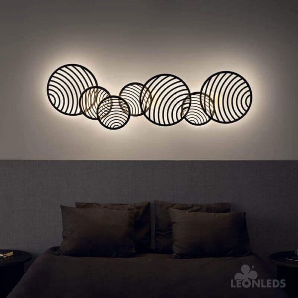 Aplique y Plafón Collage LED 40W Negro 7232 Mantra | LeonLeds Iluminación