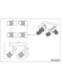 Plafón LED vintage de madera y metal Tosh 4xE14 de Trio Lighting| medidas para salon entrada| LeonLeds Iluminación