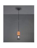 Lámpara colgante LED vintage de madera y metal Tosh 1xE27 de Trio Lighting| focos orientables| LeonLeds Iluminación