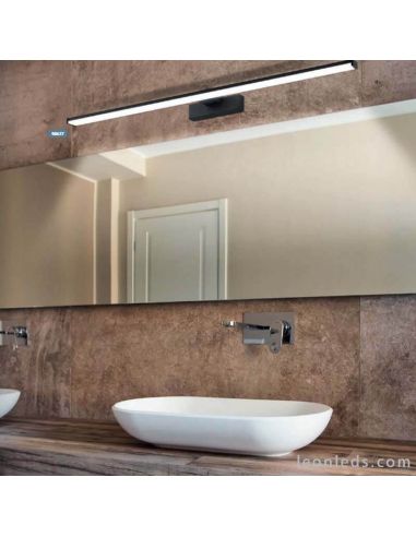 Applique murale LED noire Pandella 1 pour miroir de salle de bain IP44 Eglo | leonleds