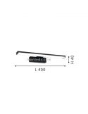 Dimensiones Aplique LED negro Pandella 1 para espejo de baño IP44 Eglo 98907 | LeonLeds