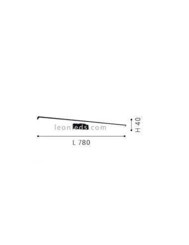 Dimensiones Aplique LED negro Pandella 1 para espejo de baño IP44 Eglo 98677 | LeonLeds