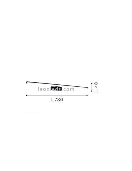 Dimensions Pandella 1 applique murale LED noire pour miroir de salle de bain IP44 Eglo 98677 | leonleds