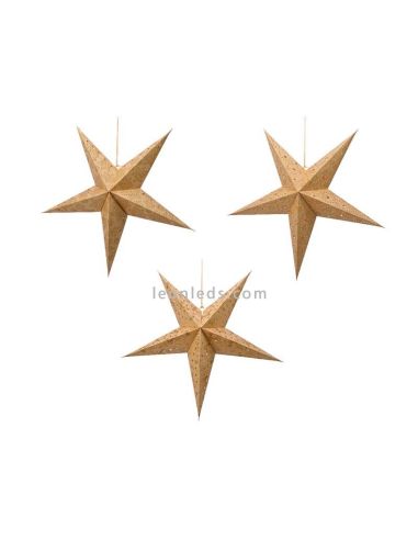 Estrella de papel dorada con luz 1XE14 | LeónLeds Iluminación