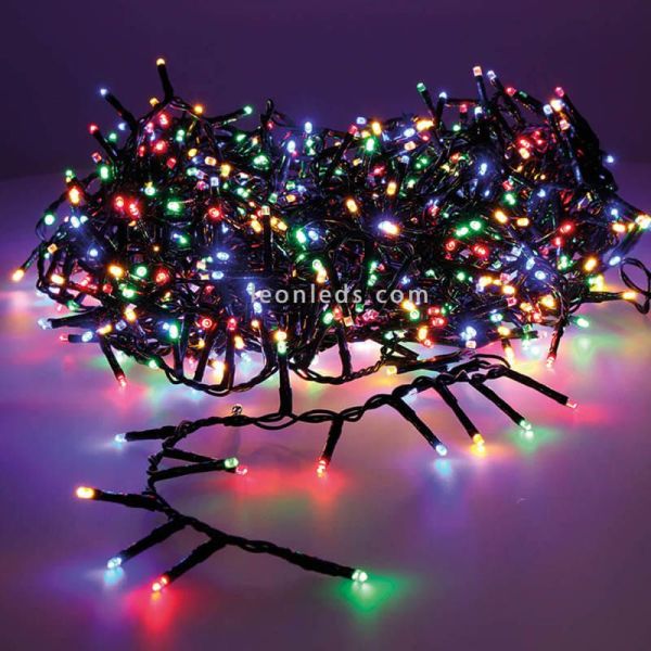 Guirlande lumineuse LED 2 tons blanc chaud et multicolore 8 fonctions 22,5 mètres | Éclairage LeonLeds