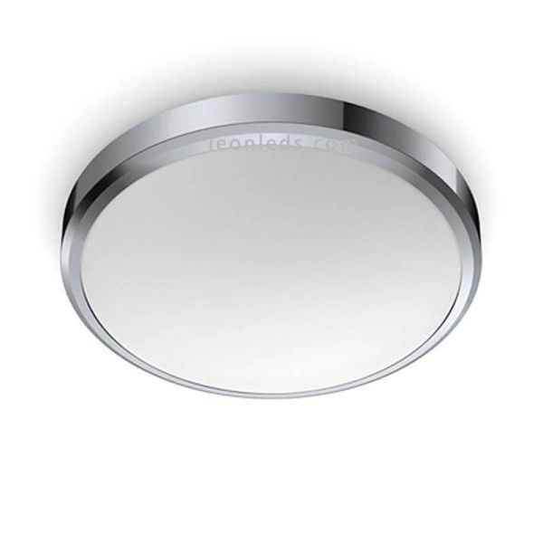 Plafón LED cromado Doris IP44 17W 1700Lm Philips | LeonLeds Iluminación