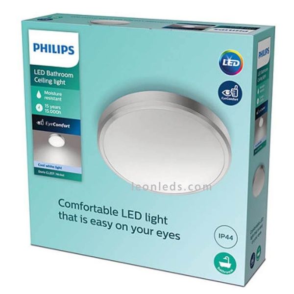 Plafón LED Doris Niquel de 17W 1700Lm y luz natural 4000K Philips | LeonLeds Iluminación
