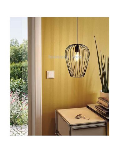 Luminária pendente Newtown em aço 1xE27 by Eglo Iluminación | tela metálica| Leon Iluminação LED