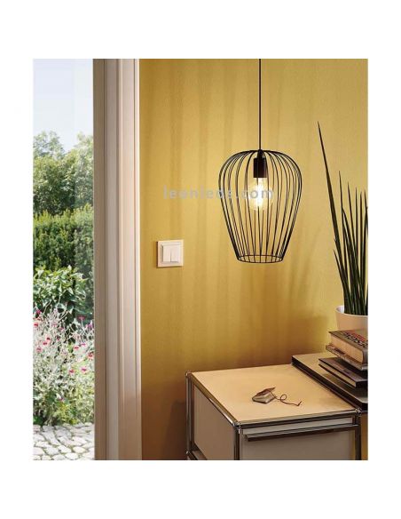 Lámpara colgante de acero Newtown 1xE27 de Eglo Iluminación | pantalla metálica| LeonLeds Iluminación