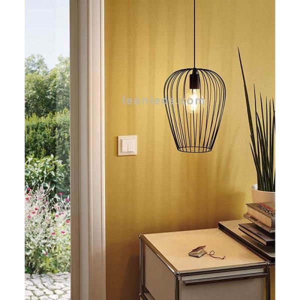 Luminária pendente Newtown em aço 1xE27 by Eglo Iluminación | tela metálica| Leon Iluminação LED