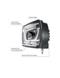 Faro delantero LED Jumbo rectangular homologado 1FE 016 773-001 Hella | LeonLeds Iluminación