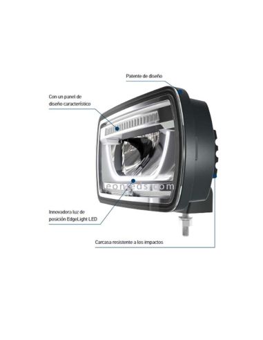 Faro delantero LED Jumbo rectangular homologado 1FE 016 773-001 Hella | LeonLeds Iluminación