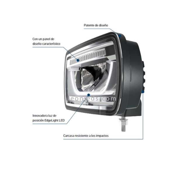 Faro delantero LED Jumbo rectangular homologado 1FE 016 773-001 Hella | LeonLeds Iluminación