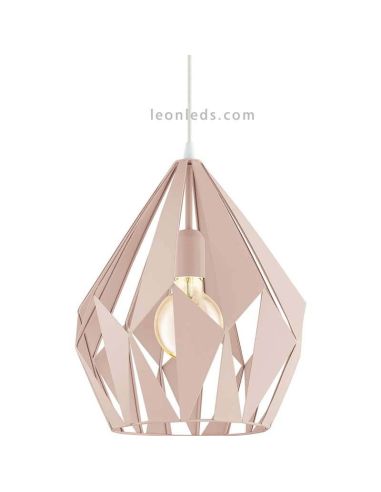 Lámpara colgante de Techo Carlton 1 rosa 1XE27 | Lámpara regulable de Eglo Lighting | LeonLeds Iluminación