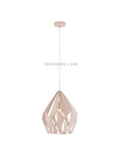Luminária pendente de teto Carlton 1 rosa 1XE27 | Luminária de teto vintage da Eglo Lighting | Leon Iluminação LED