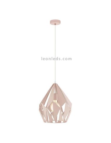 Lámpara colgante de Techo Carlton 1 rosa 1XE27 | Lámpara vintage de techo de Eglo Lighting | LeonLeds Iluminación