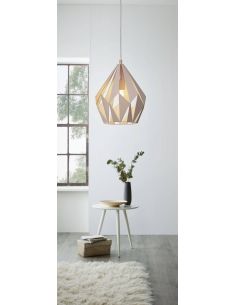 Lámpara colgante de Techo Carlton 1 rosa 1XE27 | Lámpara vintage de techo de Eglo Lighting | LeonLeds Iluminación 2